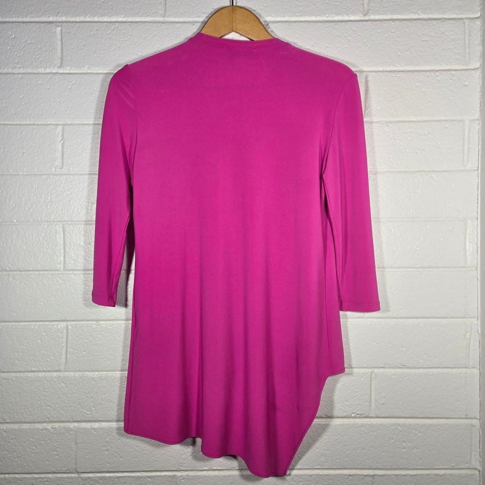 Joseph Ribkoff Pink Magenta‎ Asymmetric Tunic Top Barbie Lagenlook 6 8 Artsy - Picture 6 of 6